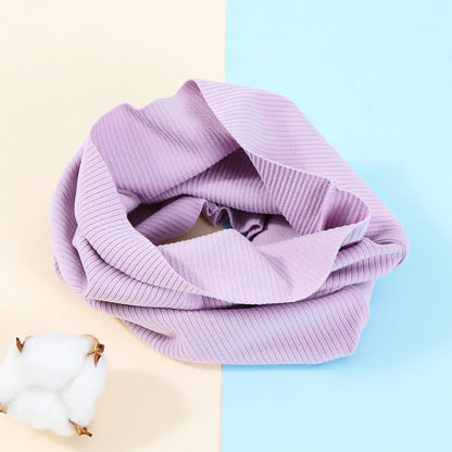 Kids Cotton Scarf Multipurpose O Neck Ring Scarf Solid Print Children Autumn Winter Warm Windproof Scarves For Boys Girls
