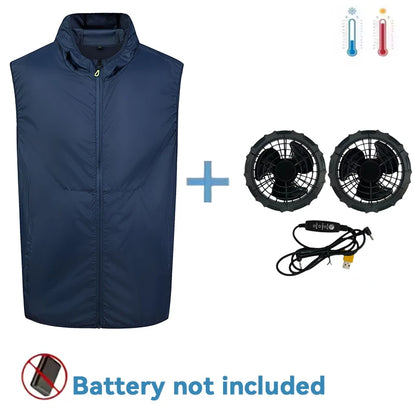 Summer Hooded Cooling Vest with Fans - Unisex Outdoor Gear for Work and Fishing