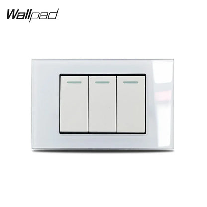 White Glass Panel 118*75mm 1 2 3 4 Gang Doorbell Reset Momentary Curtain Light Switch Wallpad US Brazil AU IT IL Push Button 6M