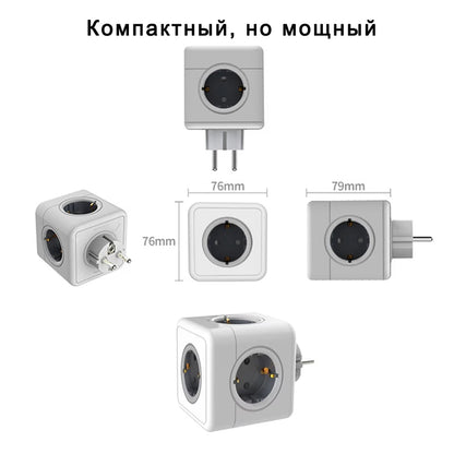 Massfa Multi Usb Power Strip Electrical Plug Cube Multiple Extension Socket with 4 Eu Outlets 3680W Adapter for Home Office