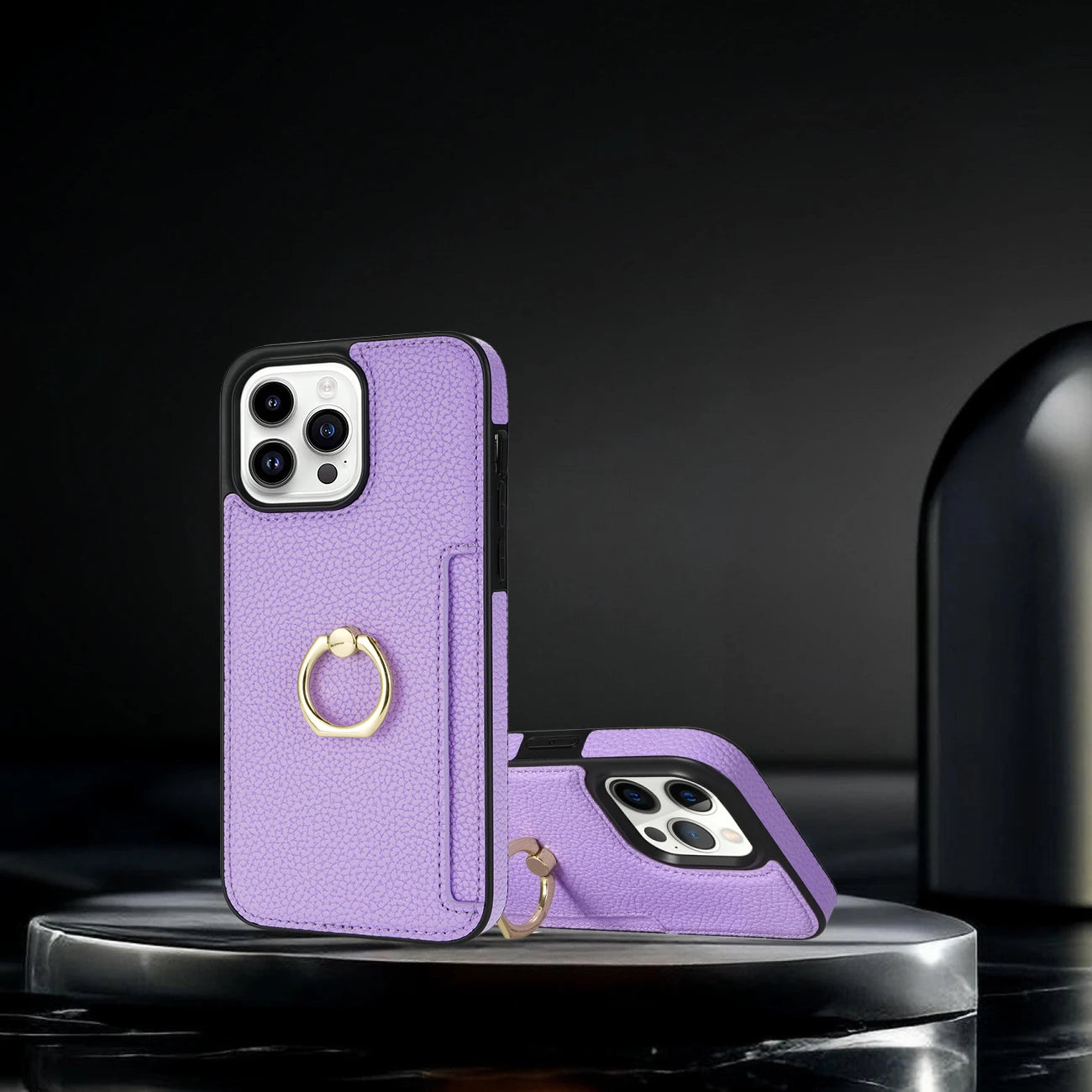 Leather Wallet Phone Case for iPhone Air 17 16 15 14 13 12 11 Pro Max XS XR X 7 8 Plus Ring Holder Card Solt Litchi Stand Cover