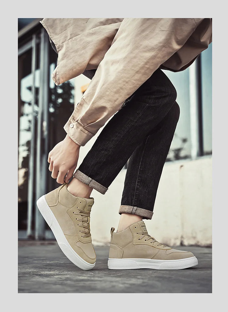 Brand Men's Vulcanzed Shoes Platform High Top Man Sneakers Lightweight Male Running Shoes Breathable Comfort Casual Sport Shoes