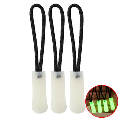 30-3pcs Luminous Zipper Pull Rope Glow in The Dark Zipper Head Anti-lost Backpack Clothes Jackets Slider DIY Repair Sewing Tool