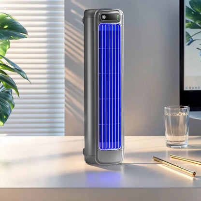 USB Plug-in Portable Tower Fan 3 Speed Desktop Fan 2000mAh Rechargeable Quiet Standing Fan 300x80x80mm Wall Mount Fan