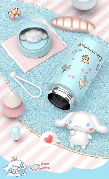 350MLStainless Steel Thermos Cups Student Kids Anime Cartoon Vacuum Flask Cute kitten/Dog/Bear Insulated Water Bottles Tumbler