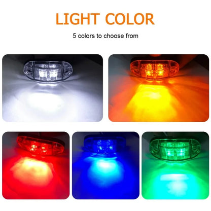 10PCS 2LED Warning Light Lightbar Breakdown Emergency Front Side Marker Light Clearance Lamp Assembly Auto Lamp Car Accessories