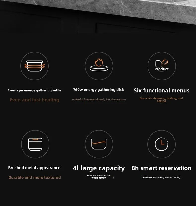 4L Smart Rice Cooker with Timer Function, Household Energy-Saving Soup and Porridge Cooker, Multifunctional Rice Cooker