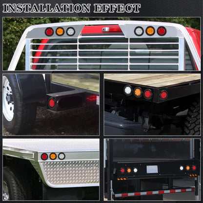 2inch Round led Side Marker Lights Truck Side Lights 12V Trailer Lorry Clearance Lights Rear tali stop lamp Yellow Red White