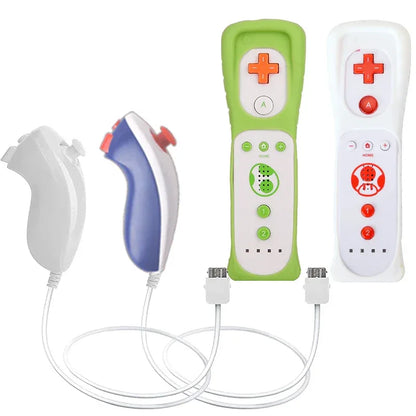 a Whole Set Remote Controller with Nunchuck Controller for  Wii Games Control for Wii Console Wireless Gamepad with Motion Plus