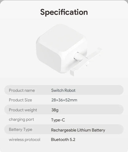 Tuya Fingerbot Wireless Control Light Switch Off Tool Automatic Button Pusher Adjustable Switch Press Robot Lazy Remote Control