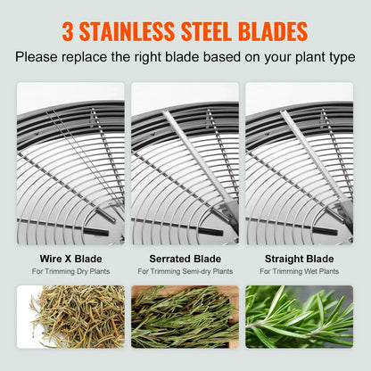 SucceBuy Leaf Bowl Trimmer 16"19"24" Trimmer Bowl Manual Bud Trimmer with Stainless-Steel Blades for Twisted Spin Cut Clear Dome