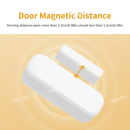 Tuya Zigbee 3.0 Smart Door Sensor Window Magnetic Sensor Wireless Door Alarm Detector Smart Home Security System