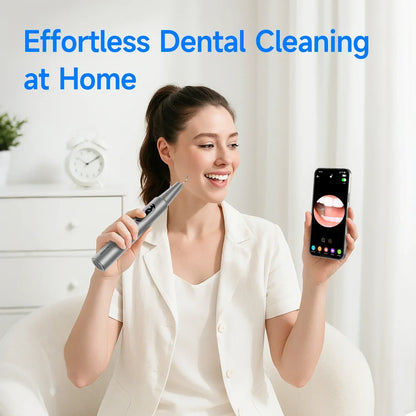 CURVY MOON Visible Electric Ultrasonic Tooth Cleaner with Camera Tartar Remover Tooth Stain Cleaning Tools Teeth Whitening Care