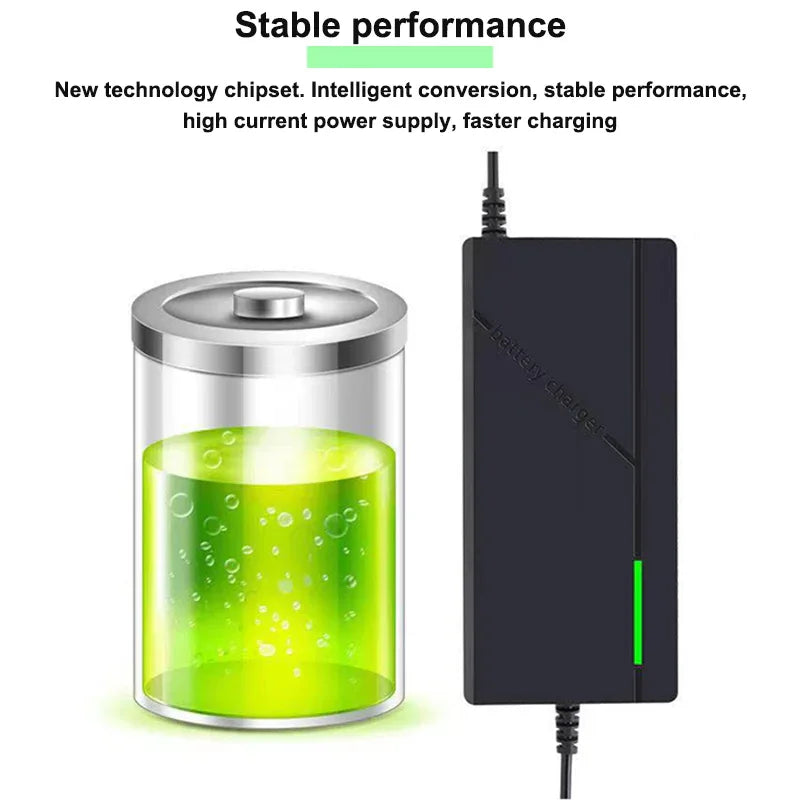 36V 48V 60V 72V Charger 2A 3A 5A 10S 13S 16S 20S Li-ion Battery Pack 42V 54.6V 67.2V 84V Ebike Intelligent Fast Charging EU Plug