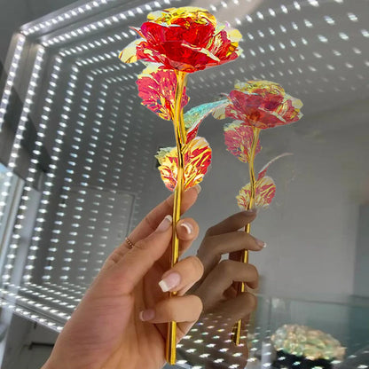 5-50PCS Simulation Artificial Rose Flower Diy Foil Plated Rose Lasts Forever Love Wedding Decor Roses Valentine's Day Gift