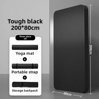 Men's Yoga Mat 20mm Thiened Lengthened And Widened Non-Slip Fitn Exercise Equipment Pure Color Nbr Material Yoga Pad