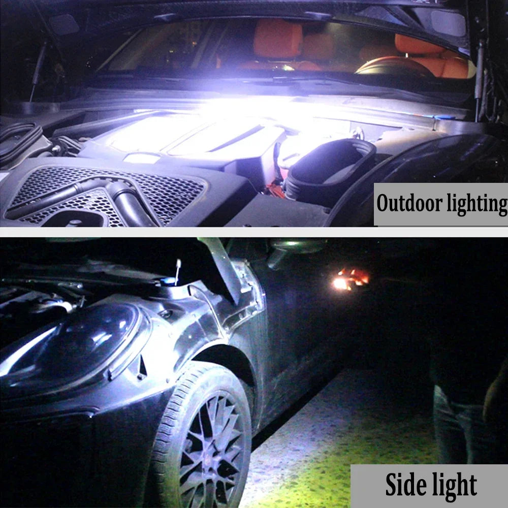 LED work light with magnet lighting maintenance flashlight Car Garage Lamp Mechanic charging COB car maintenance light with hook