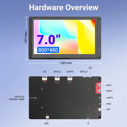 CrowPanel- 7.0 Inch Smart Graphic 800x480 RGB SPI TFT LCD Module Touch Screen Display ESP32 for Arduino MicroPython