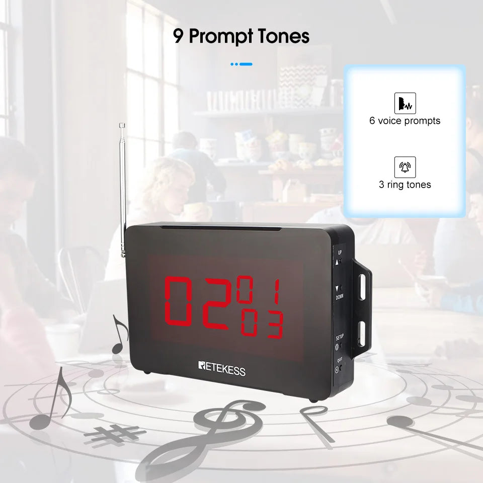 RETEKESS TD163 Restaurant Wireless Calling Pager System Host Voice Reporting Broadcast Display Receiver For Cafe Bar Club Hotel