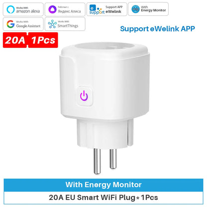 eWelink 16A/20A Smart Plug WiFi EU Socket With Power Monitoring Timing Function Support Alexa Google Home Alice SmartThimgs IFTT