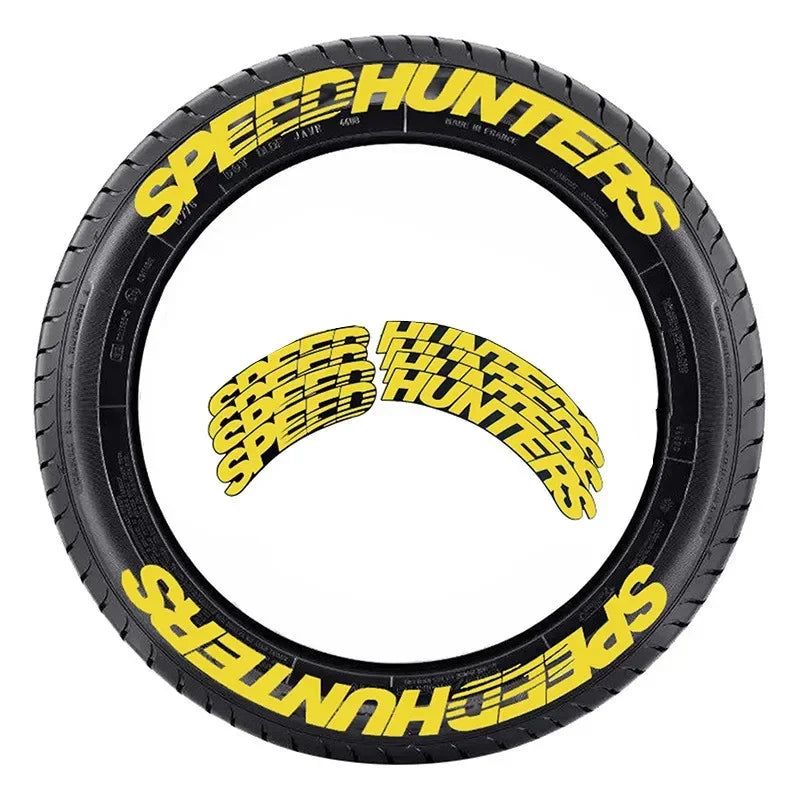 3D Car Tires & Rim Stickers PVC Waterproof Letters Decal Automobile Motorcycle Tire Decoration Wheel Sticker for SPEED HUNTETERS