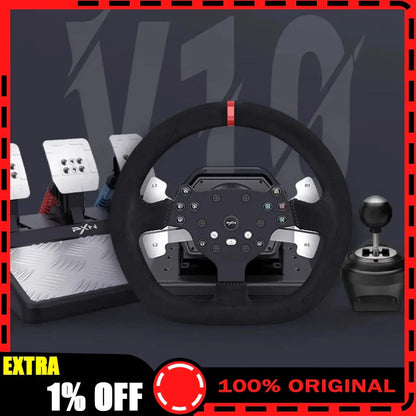 Pxn V10 Steering Wheel Gaming Controller Wired Force 900 Rotation Game Steering Wheel For Ps3/Ps4/Switch/Xbox Man Gifts Custom