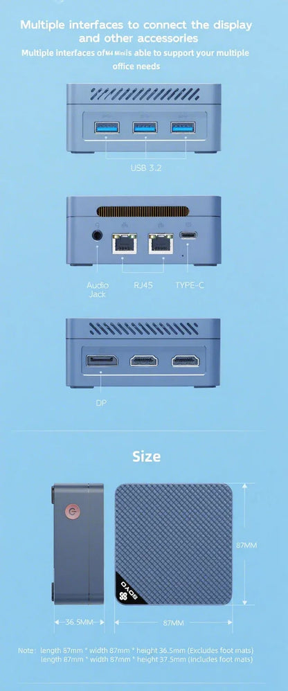 Mini PC SOYO Intel Twin Lake N150 Procesador LPDDR5 12GB RAM 512GB ROM Windows 11 Pro MiniPC WiFi 5 Desktop Computer