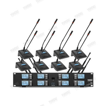 YUHSIU Professional UHF Wireless Microphone 8 channels Handheld lavalier Headset FM Mic For stage performance Band conference