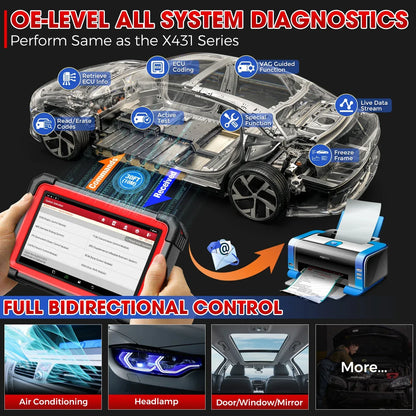 LAUNCH X431 CRP919E BT Car Diagnostic Tool OBD2 Scanner DBScar VII VCI Auto with Active Test ECU Coding CANFD DOIP 31+ Reset