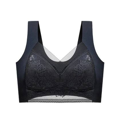 FallSweet Seamless Ice Silk Push Up Bra for Women Wireless Lace Bralette Plus Size Brassiere Summer Comfort Underwear Lingerie