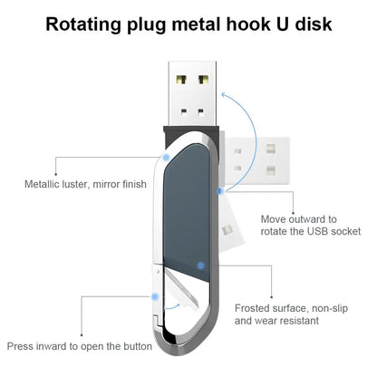 Hot Sale Metal USB Flash Drive 64gb Memory Stick Black Waterproof Pen Drive 128gb Personalized Portability Pendrive