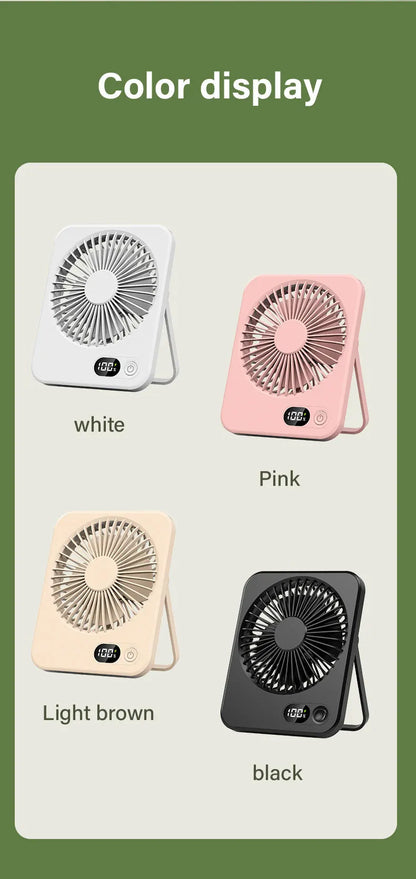 2025 New Small Fan Handy Charging Long Life Ultra-thin Desktop Fan Large Wind Super Quiet Folding Handheld Table Fan