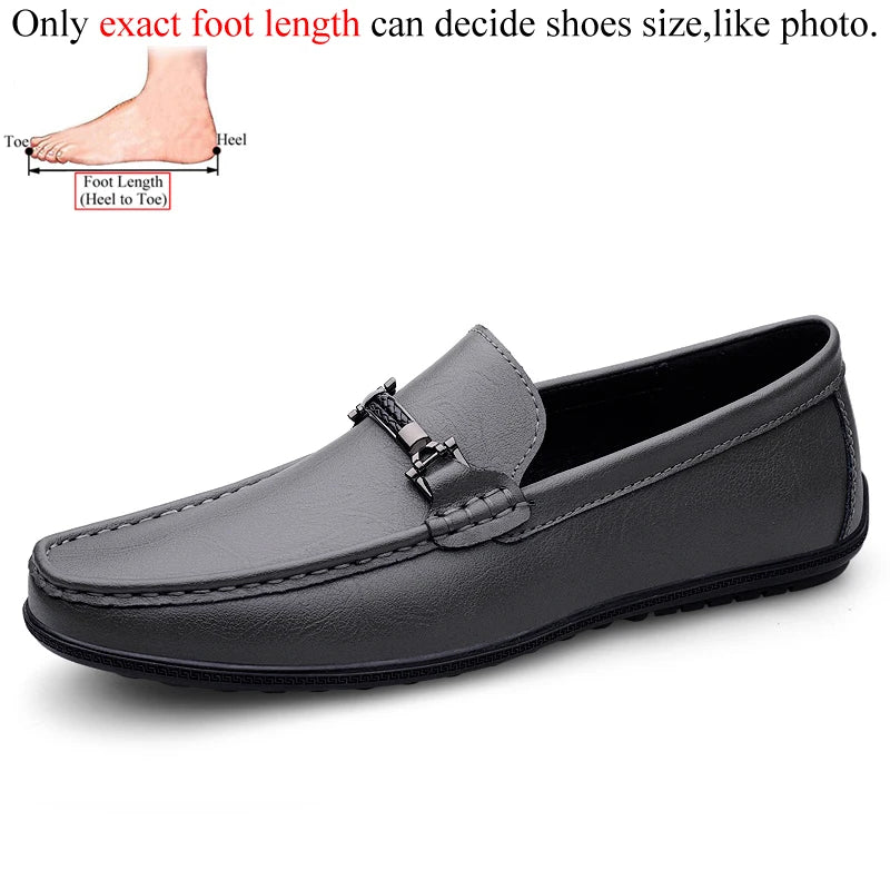 Men Loafers Slip on White Leather Shoes Casual Fashion Luxury Shoes Designer Italian Brand Loafer Moccasins Four Seasons