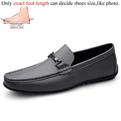 Men Loafers Slip on White Leather Shoes Casual Fashion Luxury Shoes Designer Italian Brand Loafer Moccasins Four Seasons
