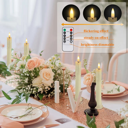 Lot de 6 bougies décoratives LED sans flamme, à piles, avec télécommande et minuterie, pour la maison, les fêtes et les mariages.