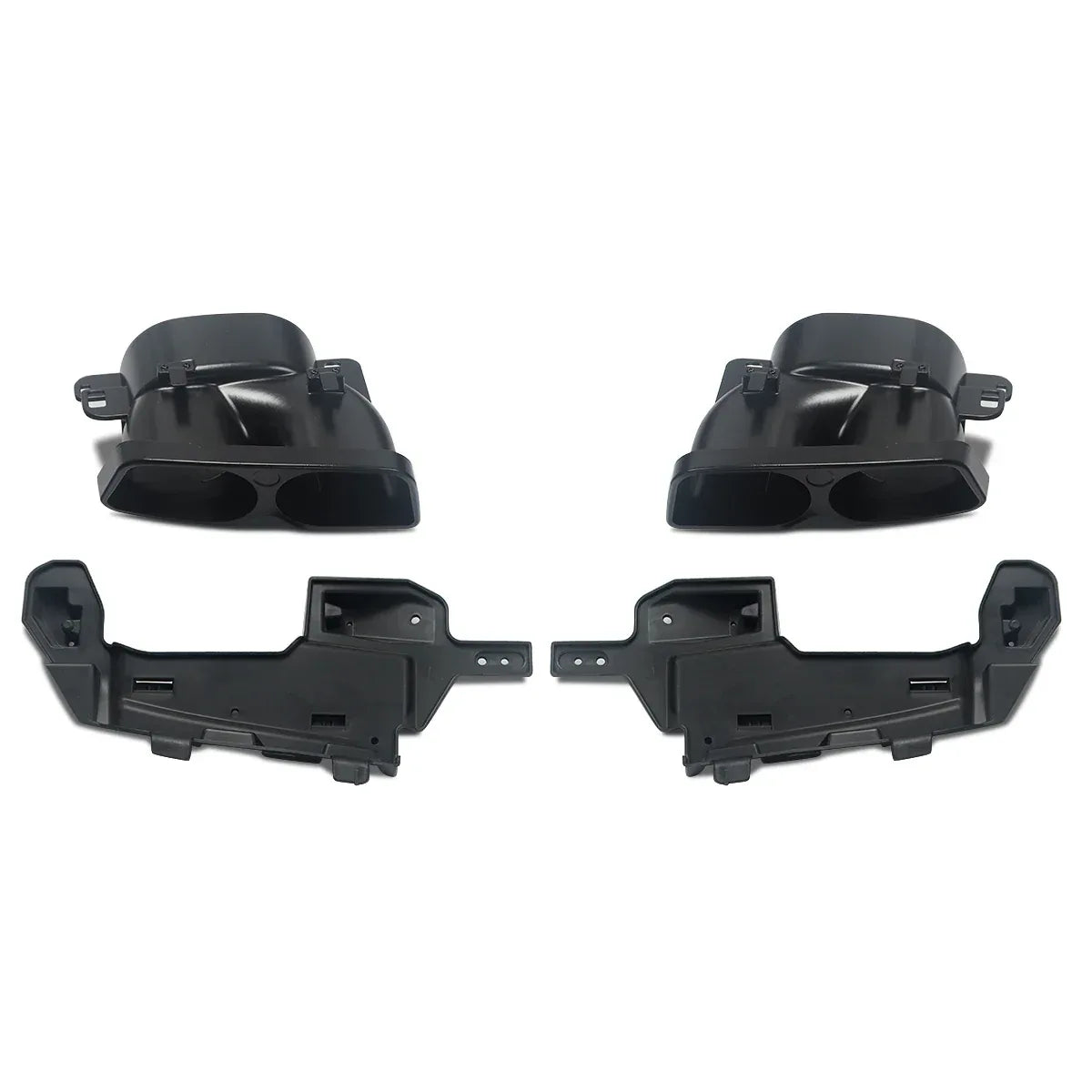 FOR MERCEDES S CLASS W222 B STYLE AMG REAR DIFFUSER TAILPIPE GLOSS BLACK 13-17