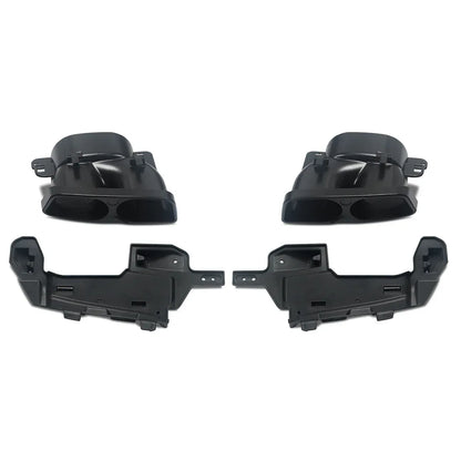 FOR MERCEDES S CLASS W222 B STYLE AMG REAR DIFFUSER TAILPIPE GLOSS BLACK 13-17