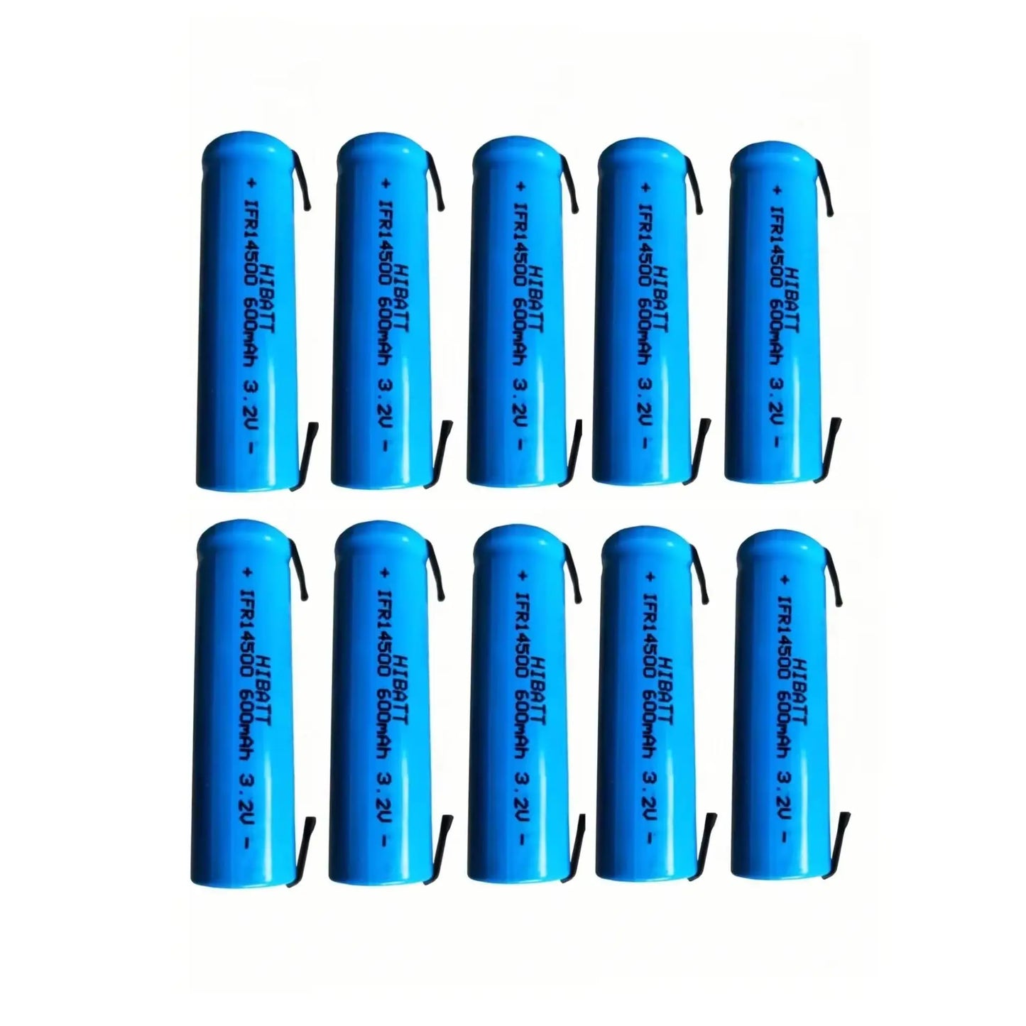 10PCS 14500 LiFePO4 Battery 3.2V 600mAh with solder tabs for Shaver Weight scale Doorbell Mite removal device Microphone Toy