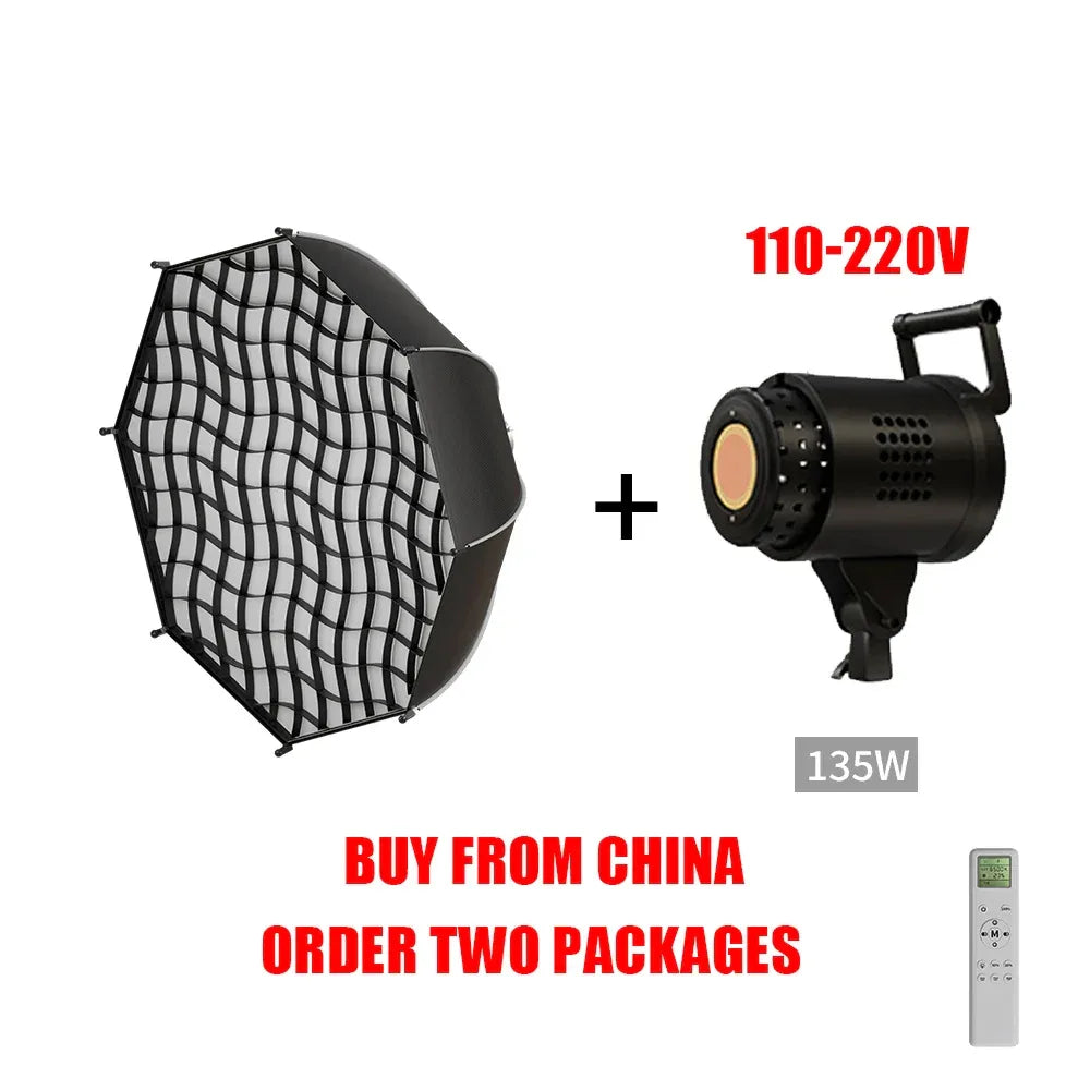 135W Photography LED Video Light  Daylight-Balanced Sun Lamp for Portrait Flash Studio Accessories Youtube Live