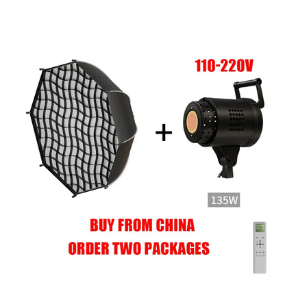 135W Photography LED Video Light  Daylight-Balanced Sun Lamp for Portrait Flash Studio Accessories Youtube Live