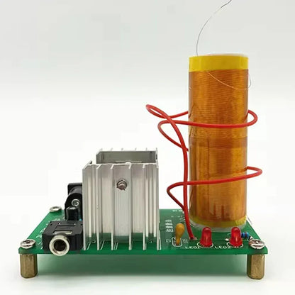 Mini Tesla Coil DIY Electronic Kit Mini Music for Tesla Coil Plasma Speaker Arc Experiment Wireless Transmission DC15-24V 15W 2A