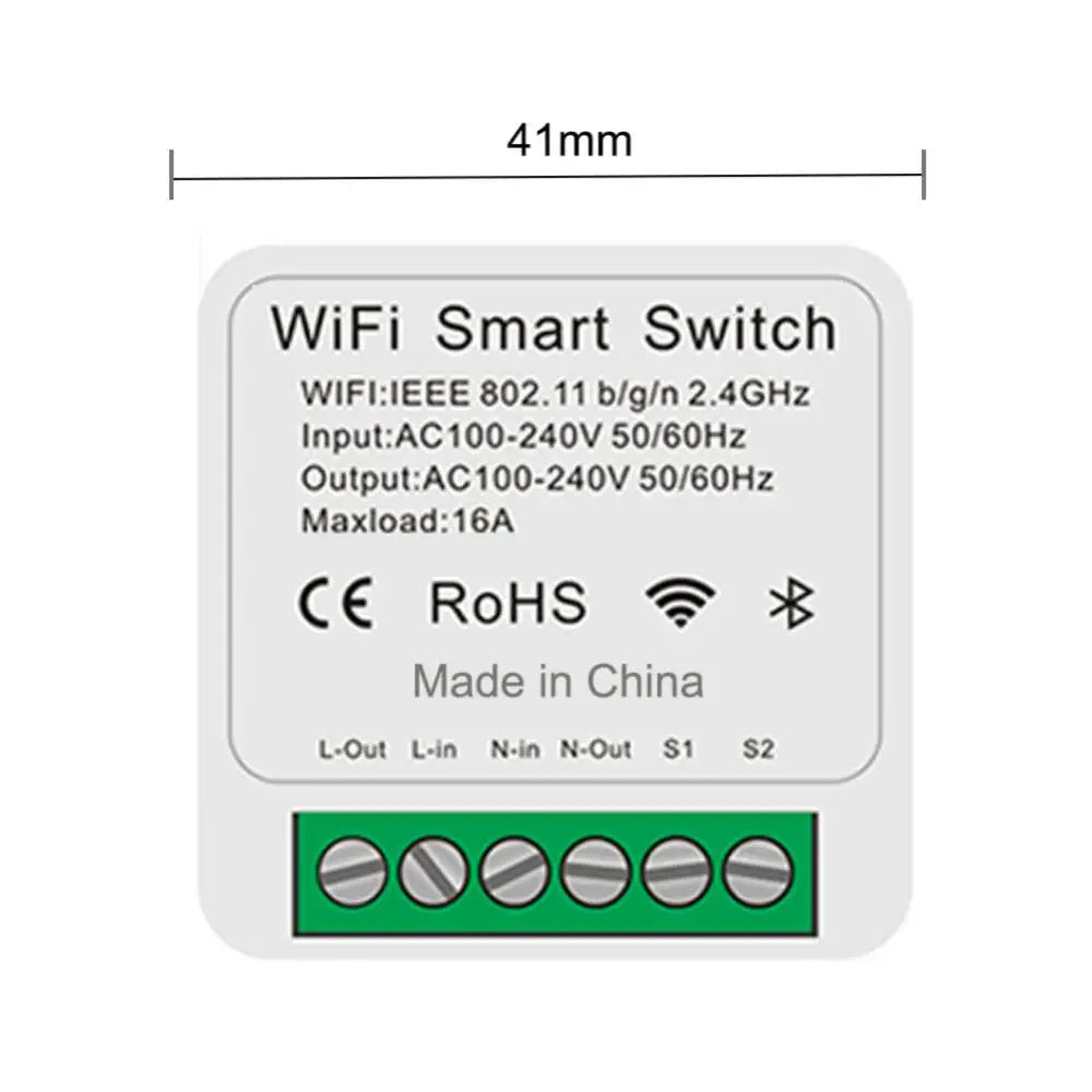 Aubess eWeLink Wifi 16A MINI Smart Switch Support 2-way Control Timer Switch Smart Home Automation Work With Alexa Google Home