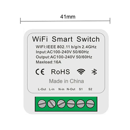 Aubess eWeLink Wifi 16A MINI Smart Switch Support 2-way Control Timer Switch Smart Home Automation Work With Alexa Google Home