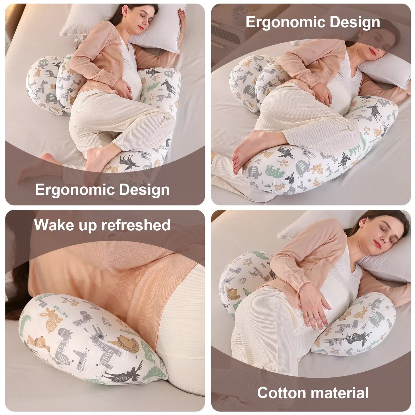 Pregnancy Pillow Maternity Pillow for Side Sleeping Soft Pregnancy Body Pillow Maternity Pillow w/ Detachable Adjustable Pillow