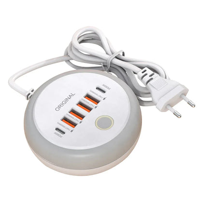 Multi Ports Charger PD 50W USB Type C Mobile Phone Power Adapter For iPhone Xiaomi Huawei Samsung USB Quick Charging Power Strip