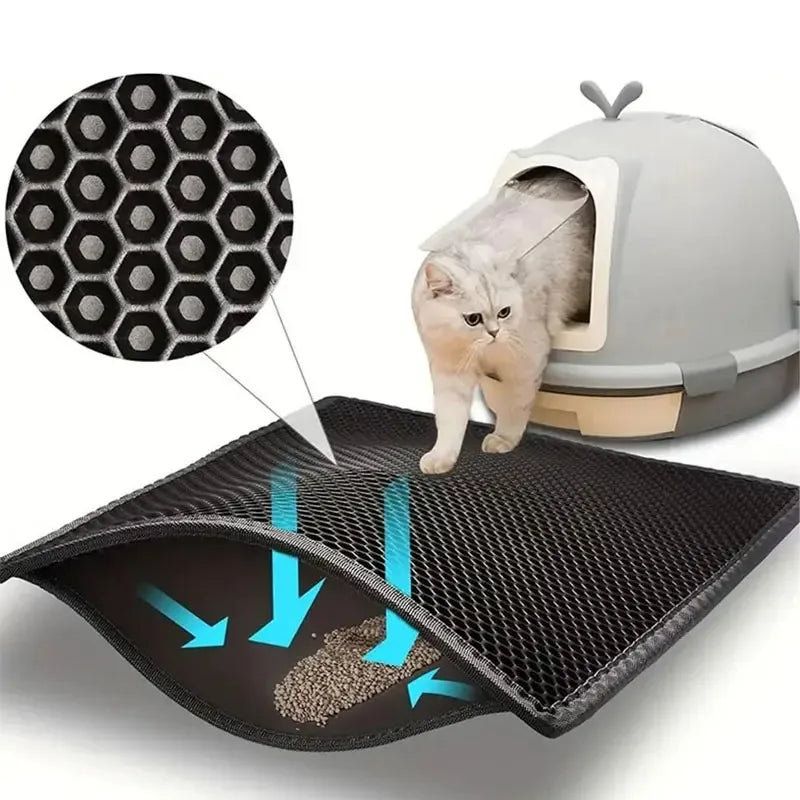 Double Layer Cat Litter Mat Heavy Duty Waterproof Cat litter box Washable Bed Mat Clean Pad Products Mat Pet Clean
