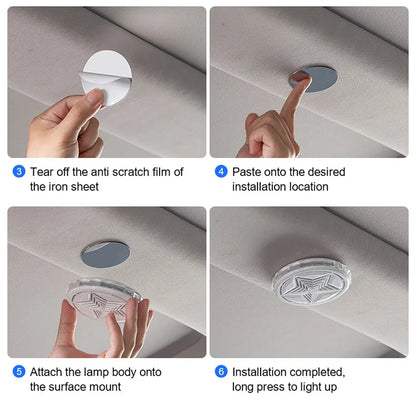 Car reading lights, LED interior sound controlled ambient lights, car trunk lighting, wireless wiring free decorative lights