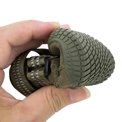 TRUELOVE Pet Shoes Waterproof Anti-slip for Puppy Medium and Large Dog Protect Pet Feet ArmyGreen Winter Snow 2/4pcs/set YS1891