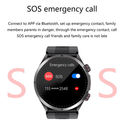 New Blood pressure Non-invasive Health Monitor Airbag Sports Smart Watches ECG+PPG Precise 1.43-inch AMOLED Calls Smartwatch NFC