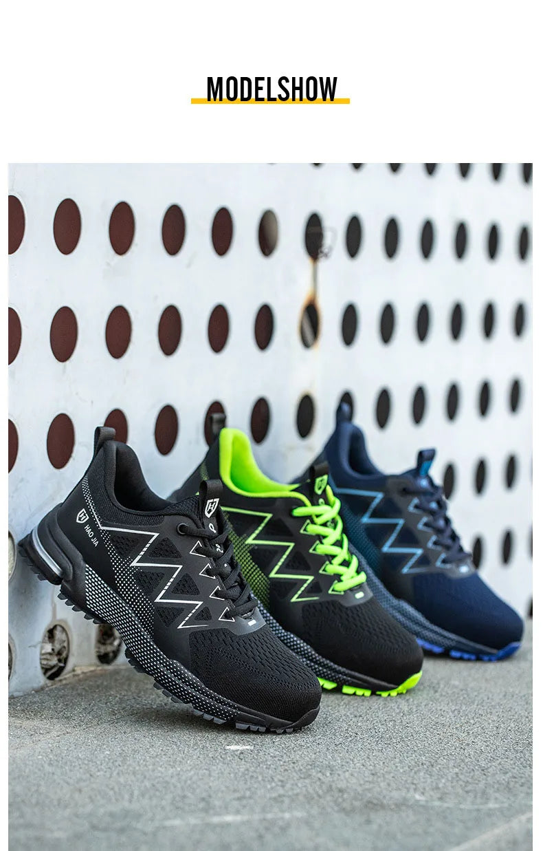 Oulylan Puncture Proof Work Safety Boots Man Breathable Work Shoes Male Men's Fashion Safety Shoes  Steel Toe Sneakers